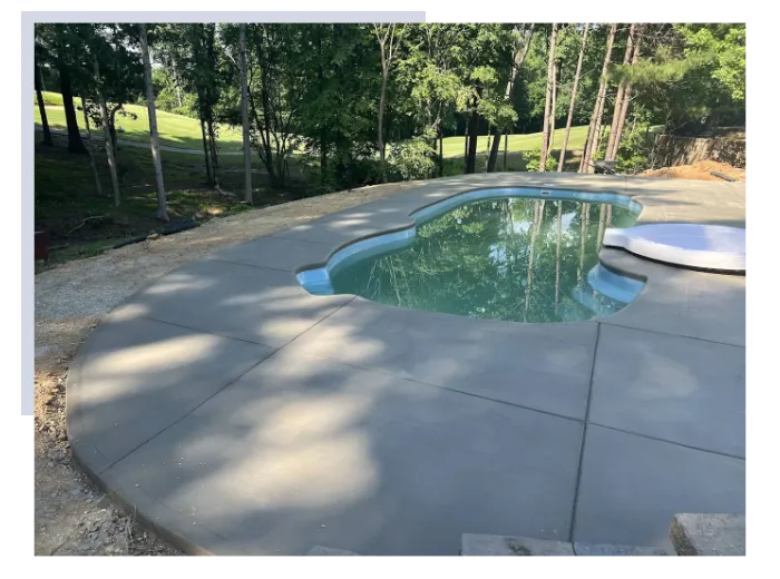 Finished concrete pool deck