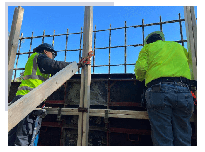 Concrete Experts Company workers on a job site