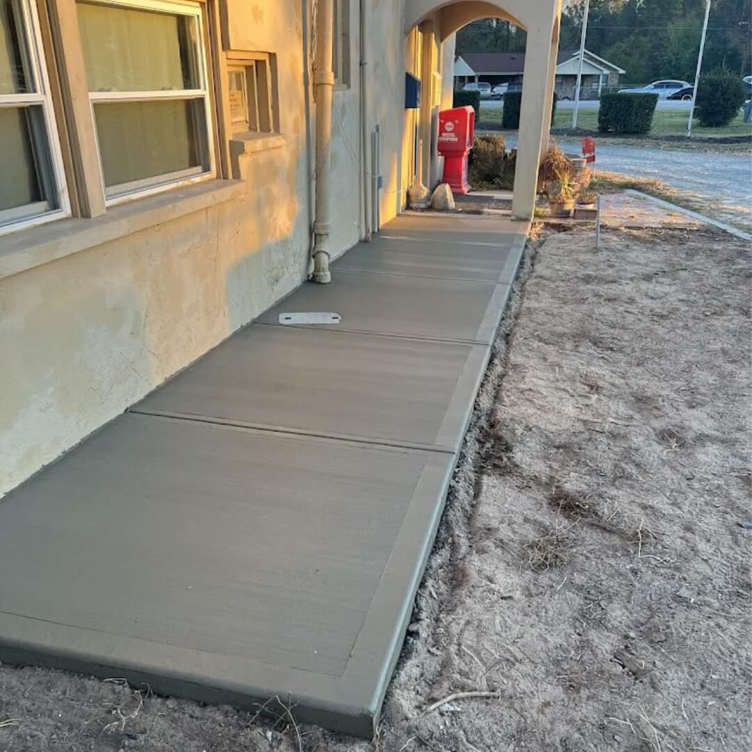 Finished concrete surface with clean professional edges