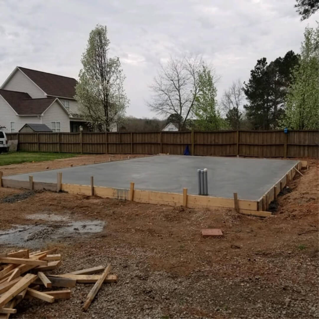Residential concrete installation in progress