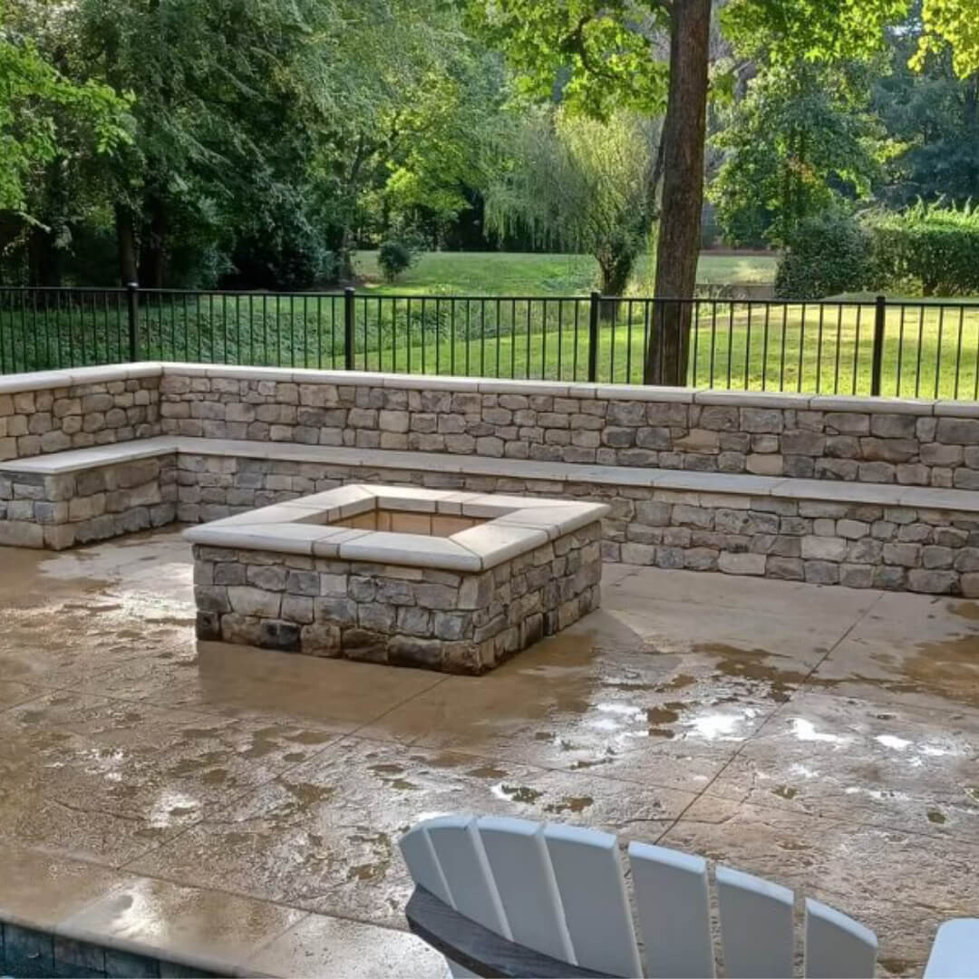 Detailed concrete finish on a completed job site