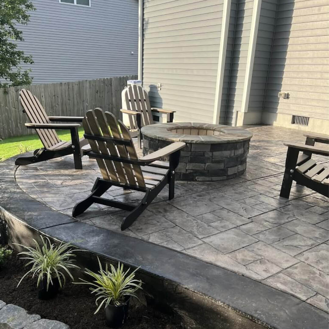 Finished residential concrete patio